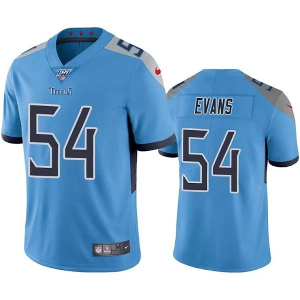 Men Tennessee Titans #54 Rashaan Evans Nike Light Blue 100th Vapor Limited NFL Jersey